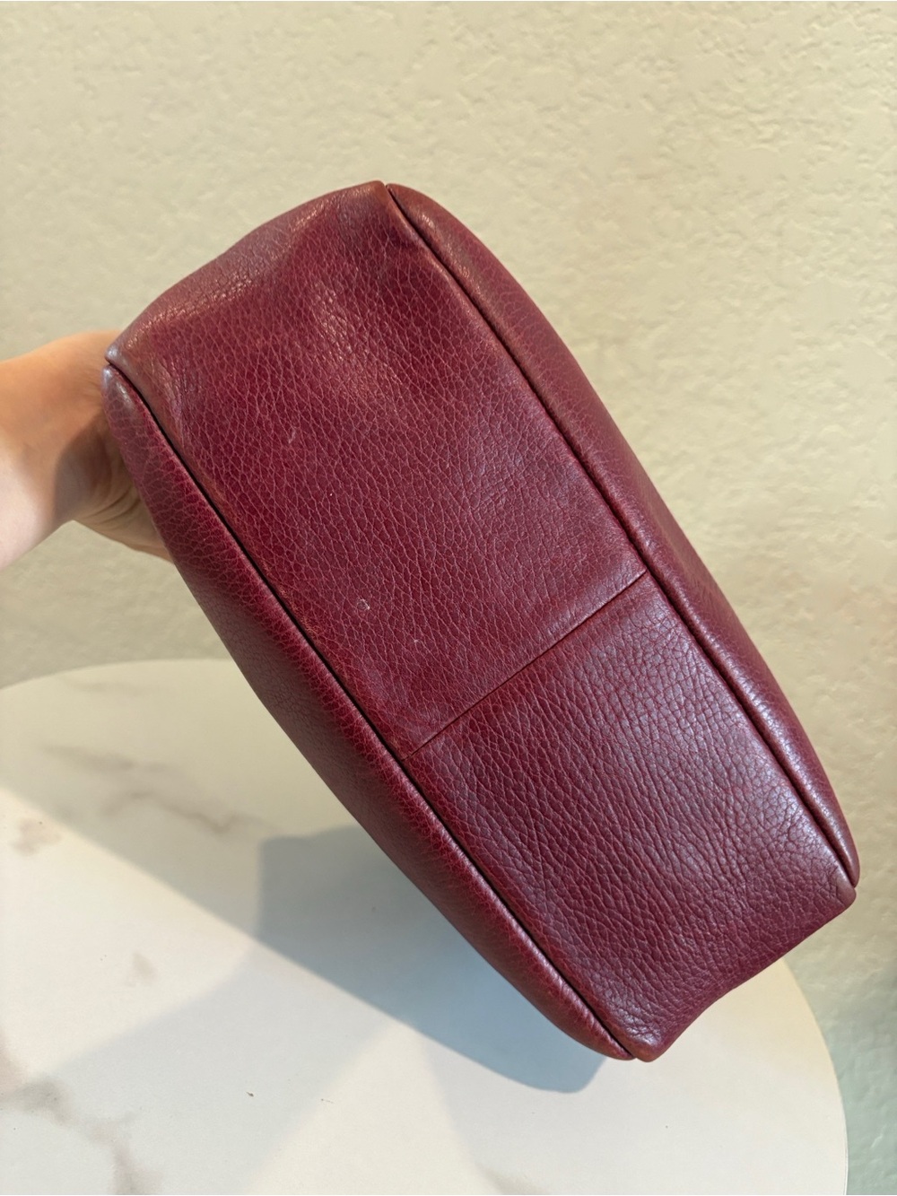 Cartier Bordeaux Leather Handbag - Picture 6 of 16